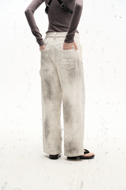 Cargo Pants Jeans Print Loose Straight Leg Pants 