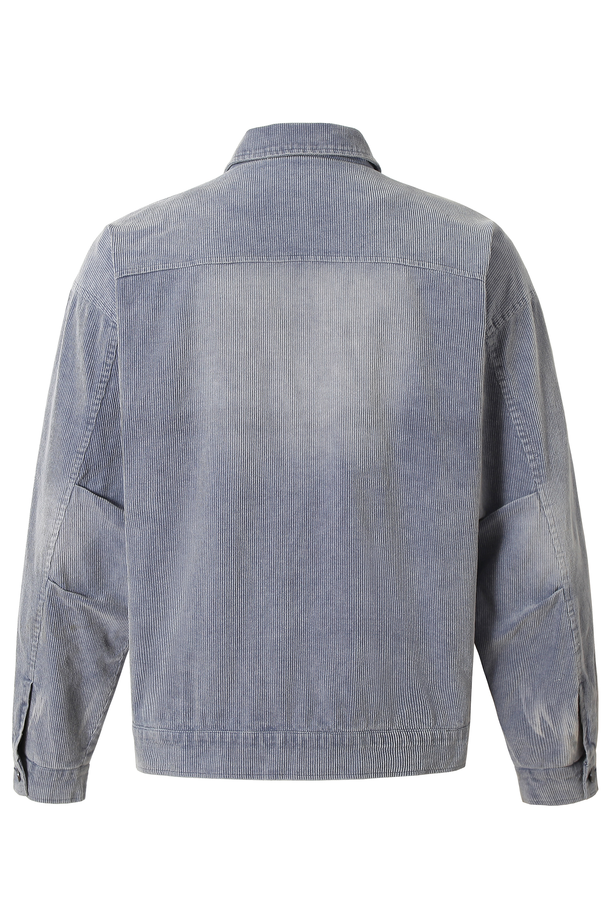 Washed Denim Jacket Blue Lapel Long Sleeve 
