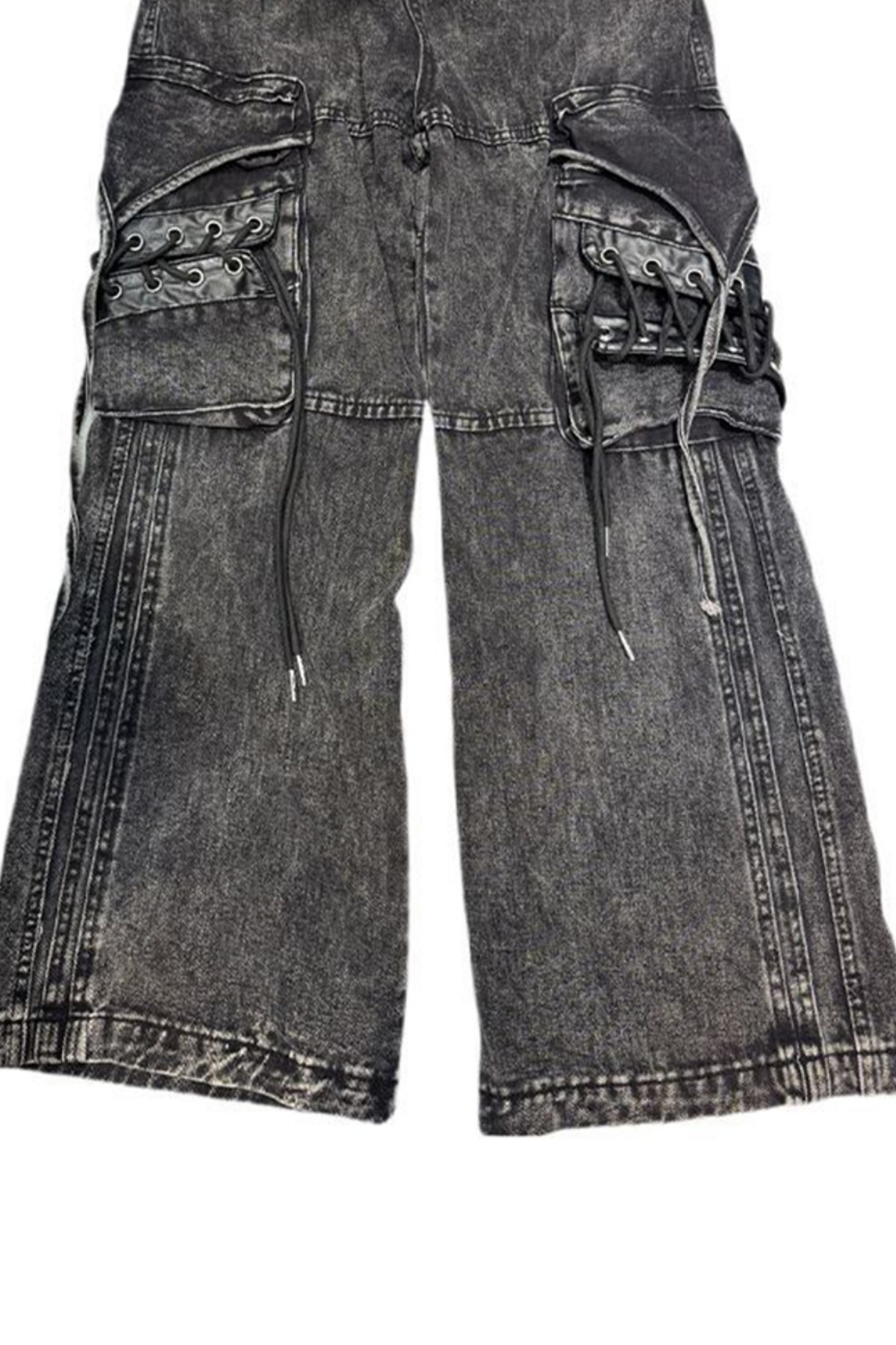 Washed Wide-Leg Jeans Loose Men Pants