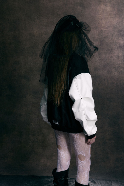 Vintage PU Bomber Jacket Black Stand Collar Long Sleeve 