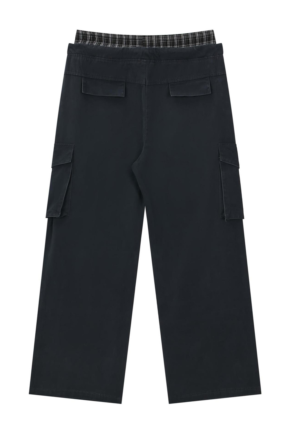 Plaid Colorblock Chinos Wide-Leg Loose Men Pants