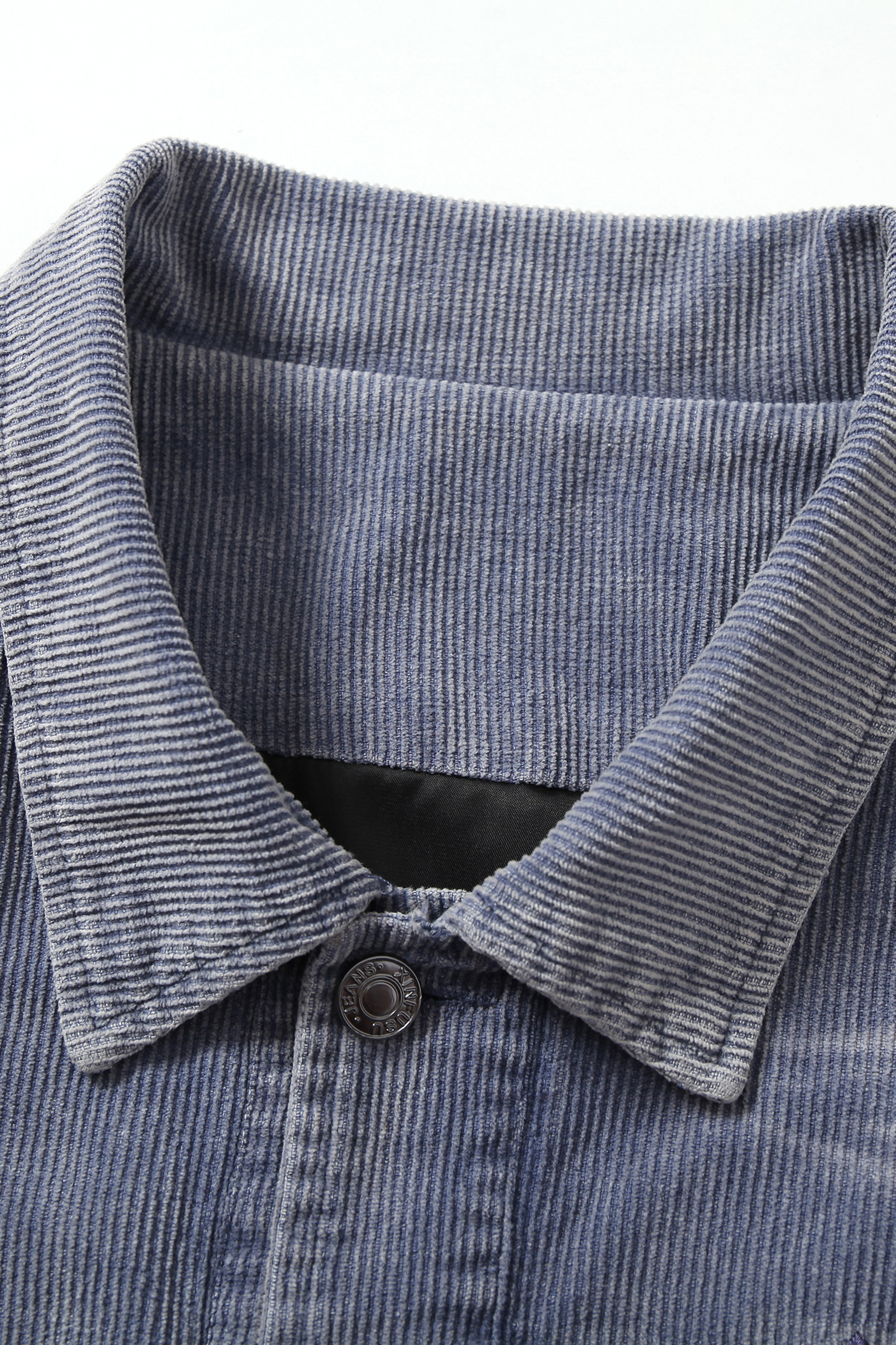 Washed Denim Jacket Blue Lapel Long Sleeve 