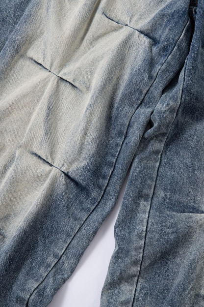 Washed Wide-Leg Balloon Jeans Loose Men Pants