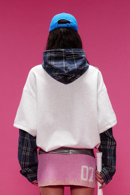 Fleece Hoodie Jacket Plaid Long Sleeve Coat