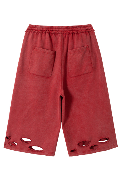 Sweat Shorts Strpe Loose Knee Sweatpants