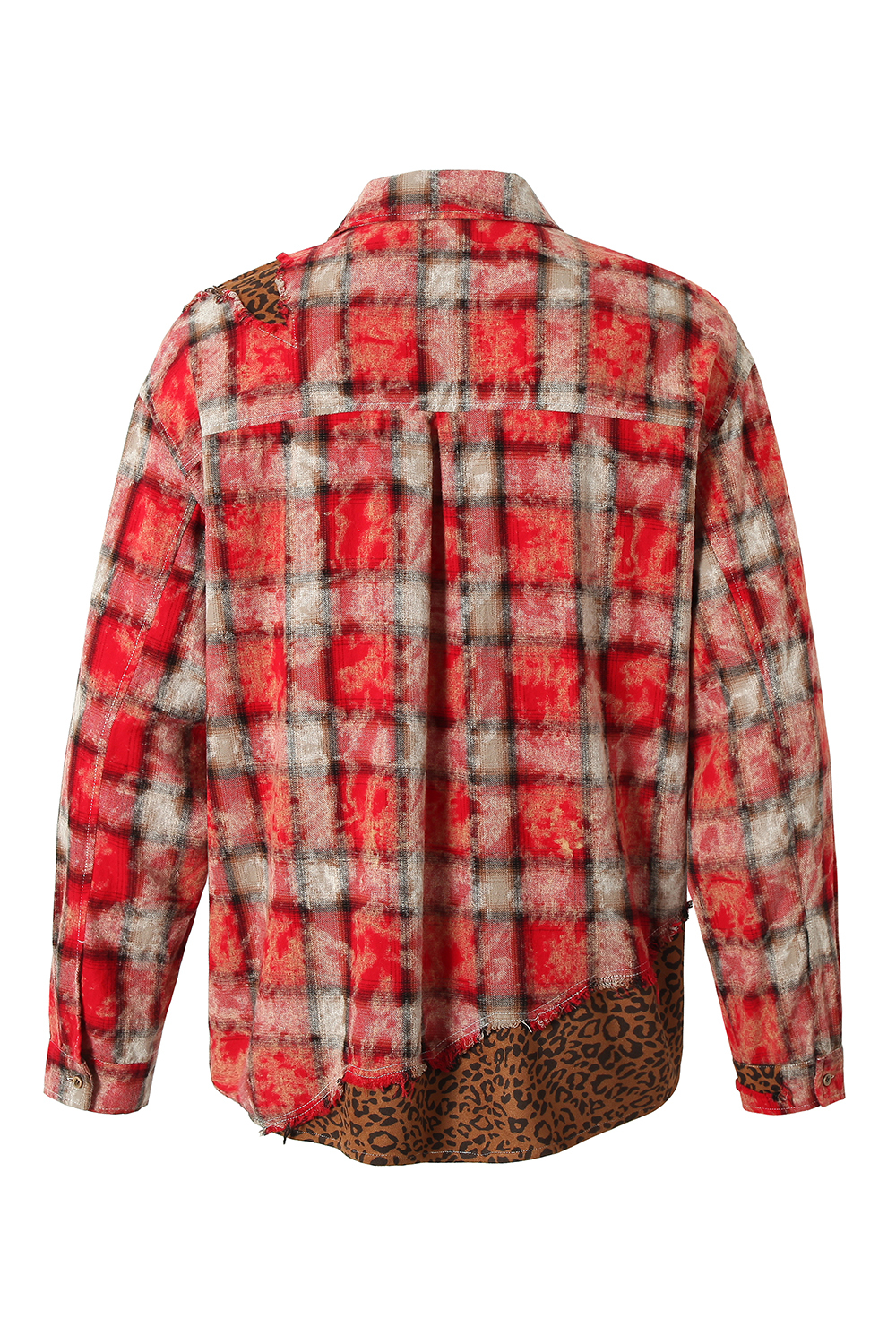 Jacket Shirt Red Plaid Unisex Long Sleeve Top 