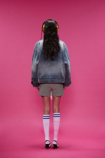 Winter Denim Shirt Jacket Blue Long Sleeve Coat