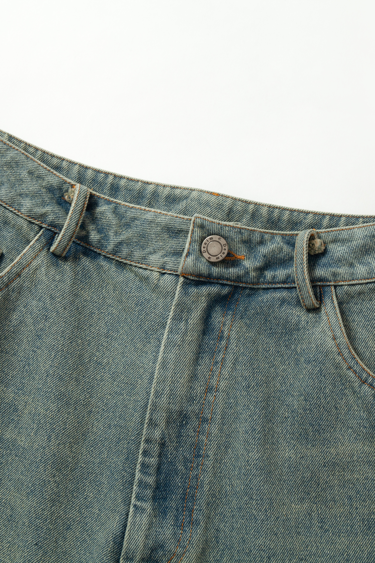 Washed Short Jeans Print Dollar Loose Wide-Leg Knee Pants 