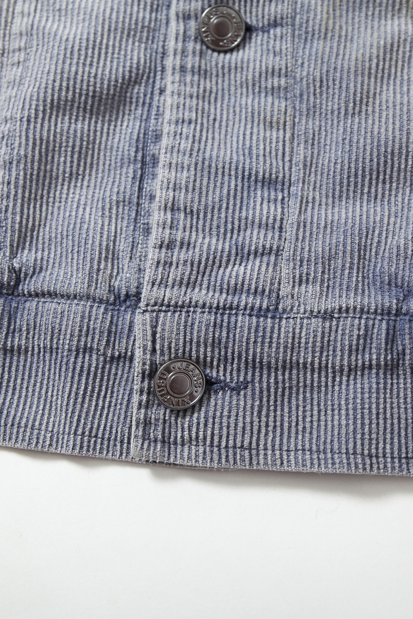 Washed Denim Jacket Blue Lapel Long Sleeve 