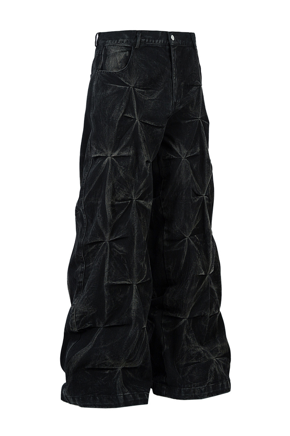 Washed Wide-Leg Jeans Loose Men Pants