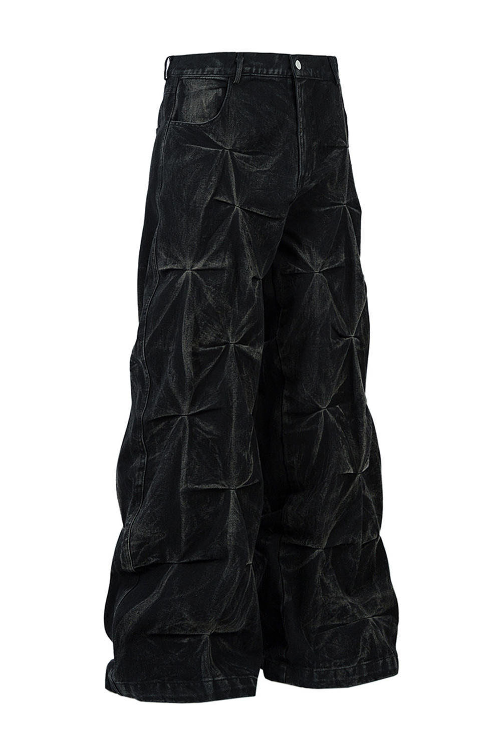 Washed Wide-Leg Jeans Loose Men Pants