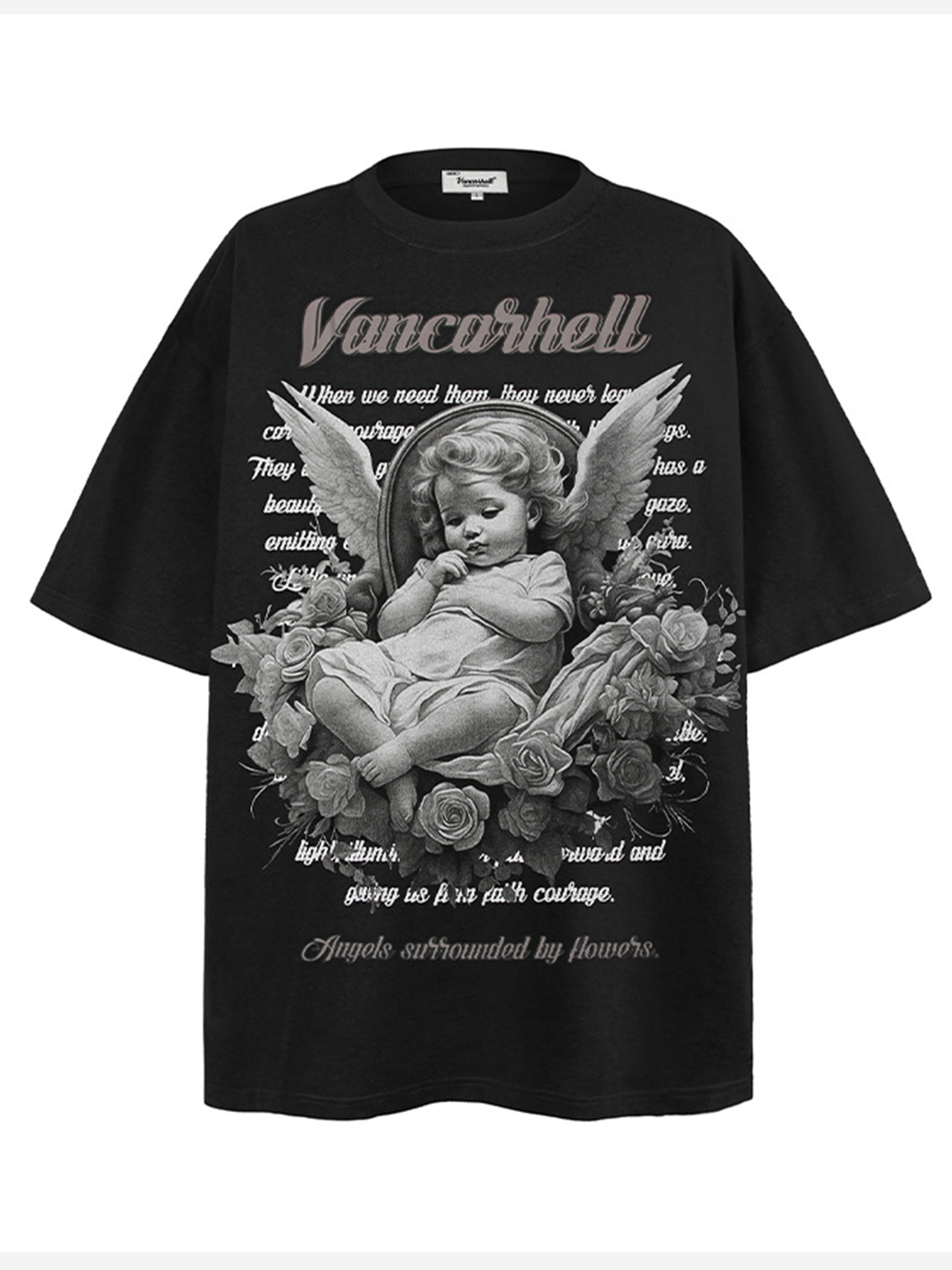 Angel Letter Graffiti Print T-shirt Tee For Men