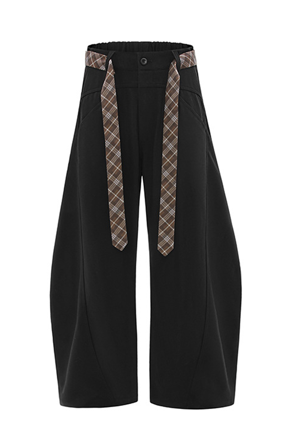 Wide Leg Loose Men Pants Belted