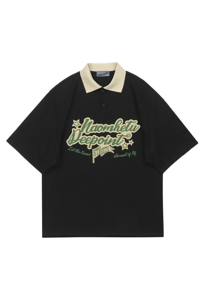 Letter Print Polo Tee For Men