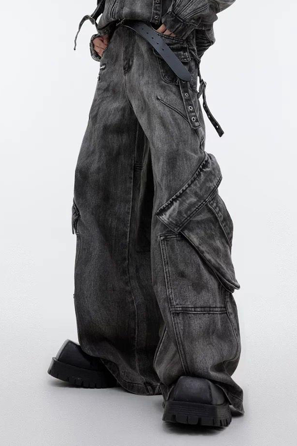 Cargo Pants Washed Jeans Loose Men Pants
