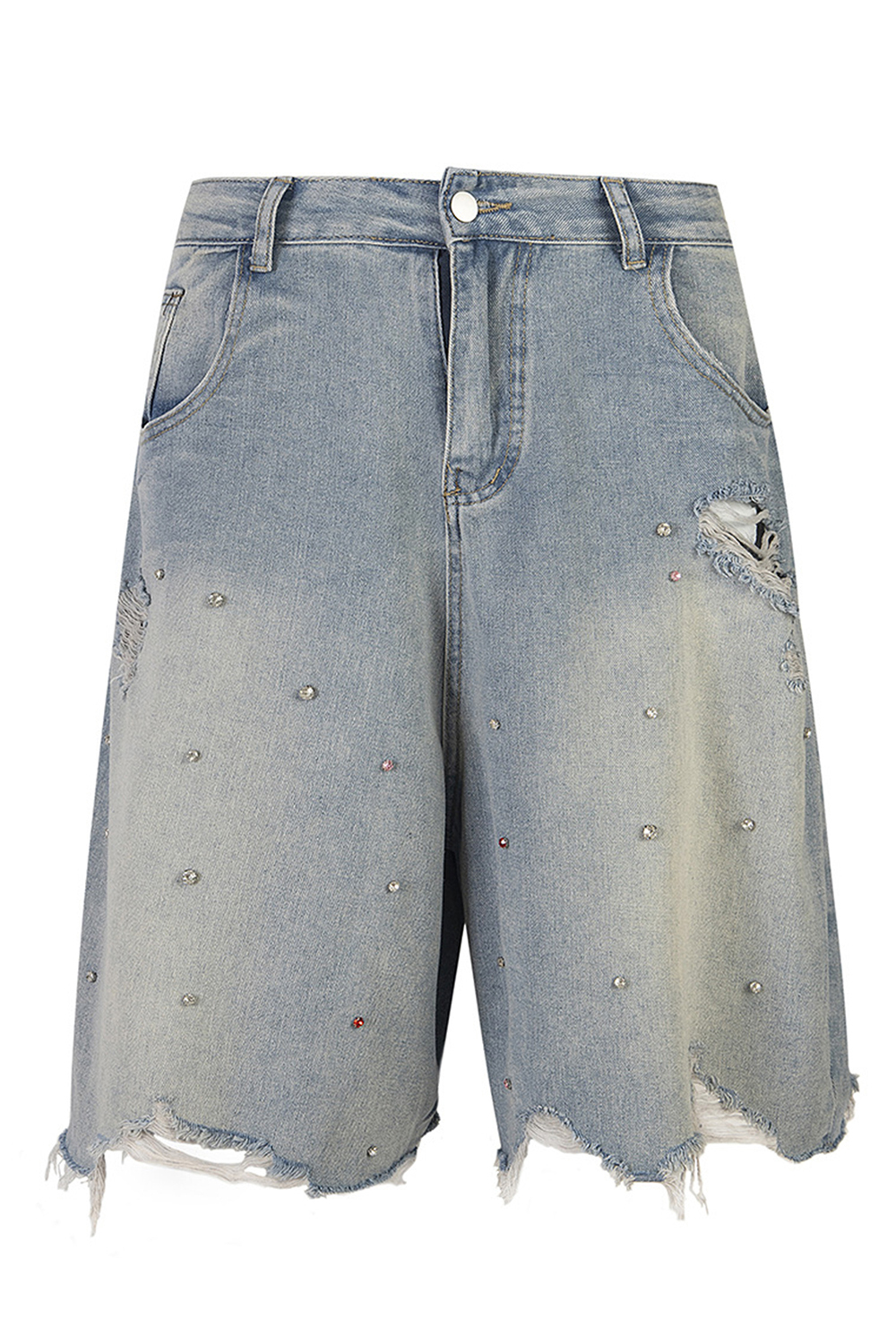 Denim Shorts Diamonds Loose Men Shorts