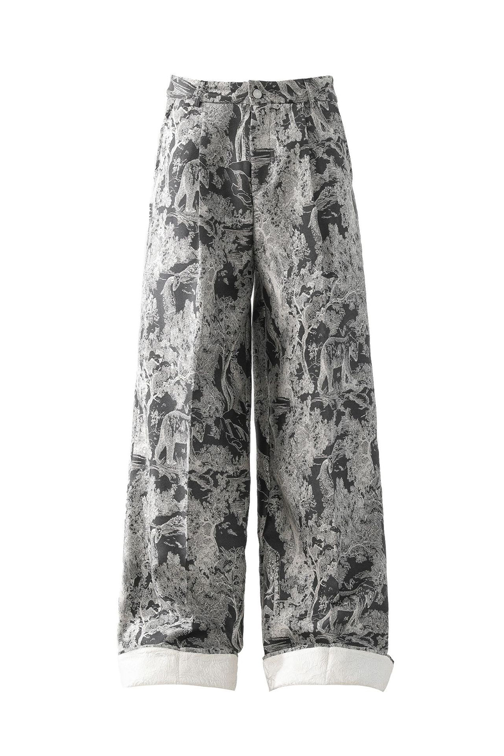 Jacquard Loose Straight Leg Men Pants