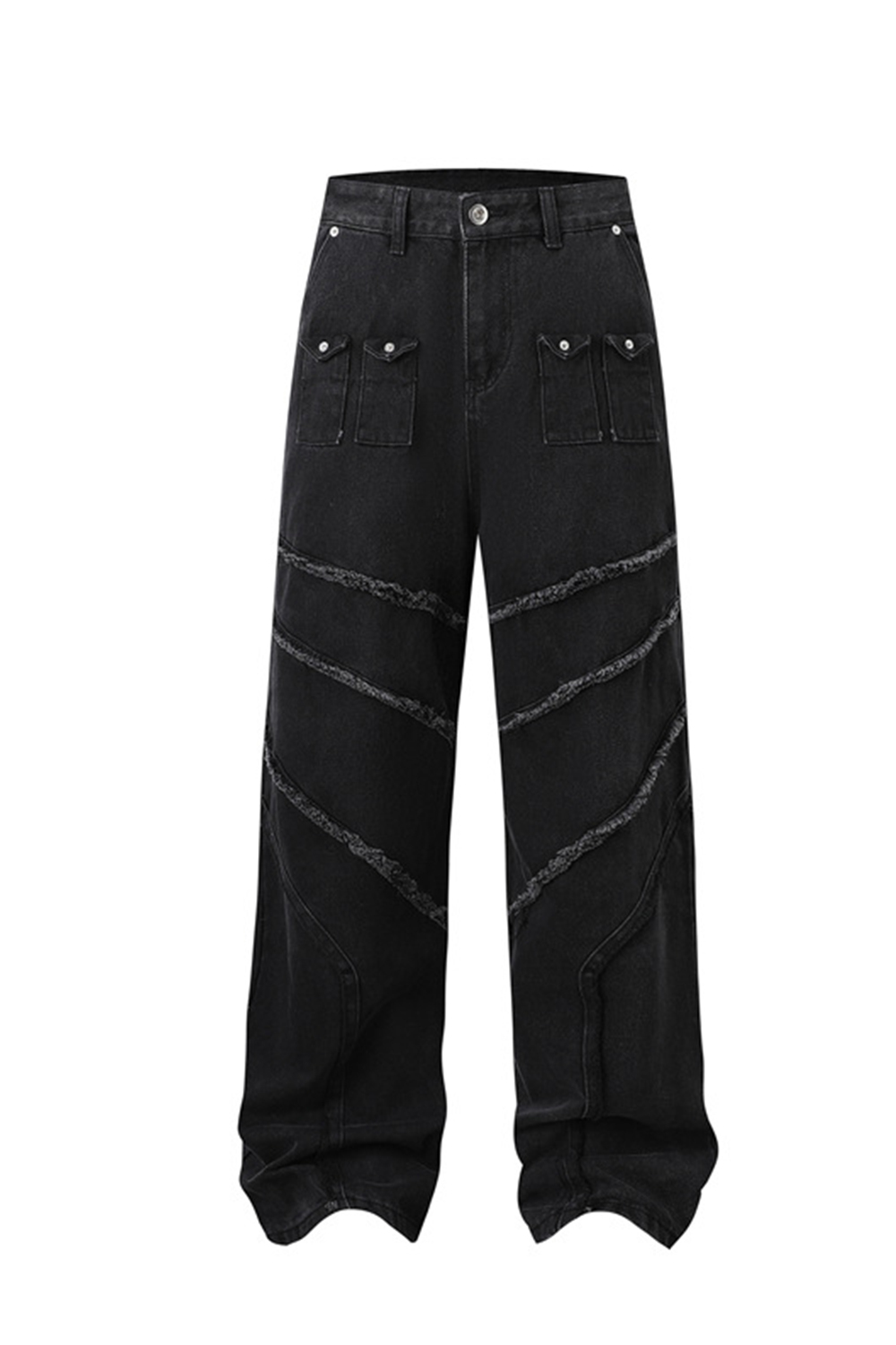 Washed Jeans Loose Straight Leg Men Pants 