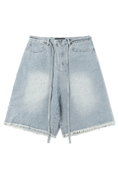 Denim Shorts Diamonds Loose Men Shorts