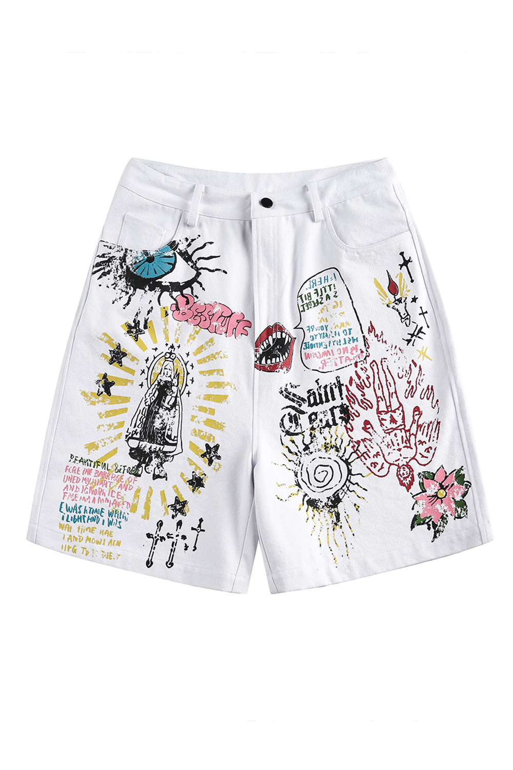 Print Shorts Graffiti Loose Men Shorts