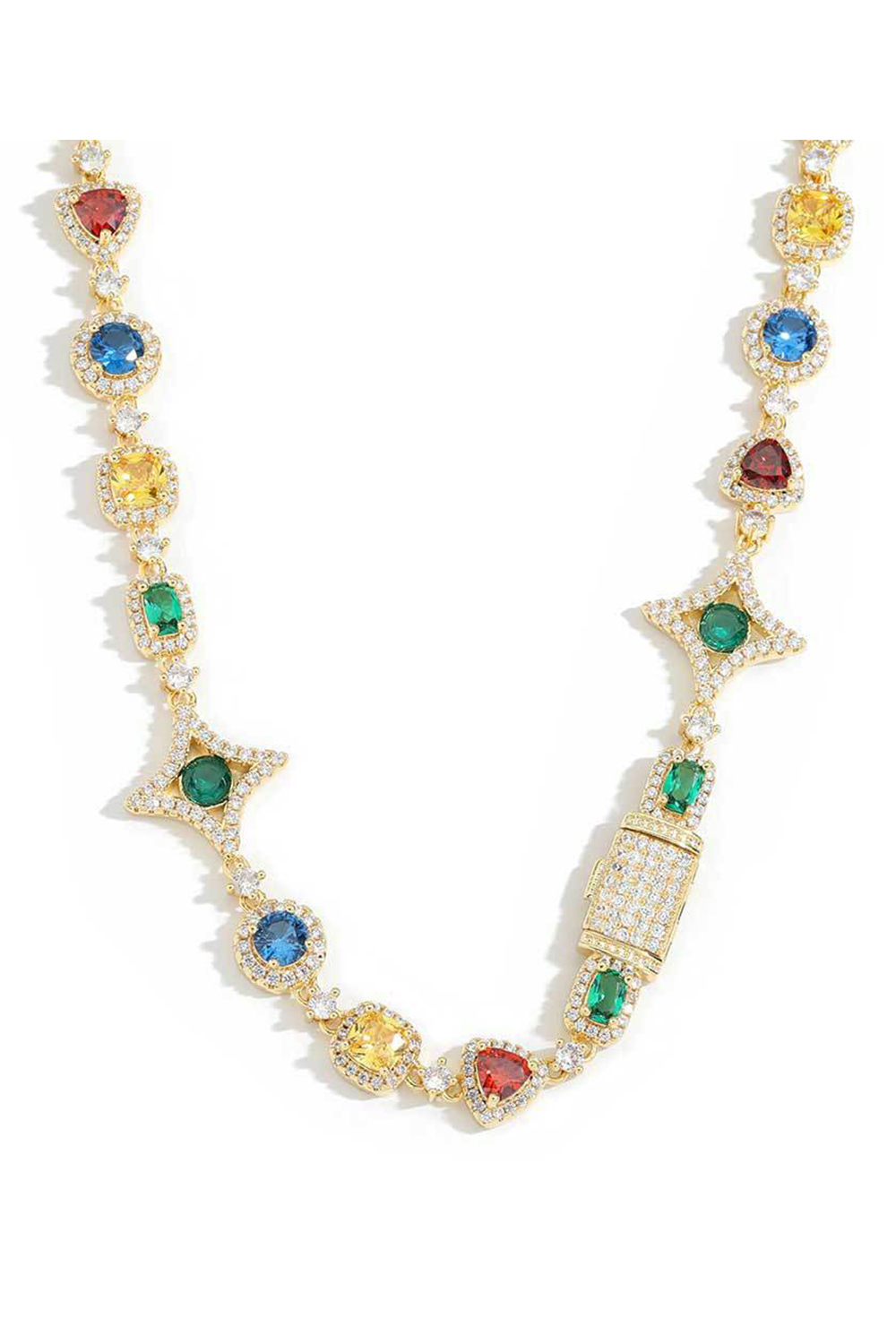 ColorBlock Diamond Chain Hip Hop