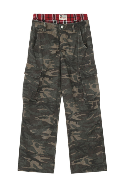 Camouflage Cargo Pants Wide-Leg Jeans Loose Men Pants