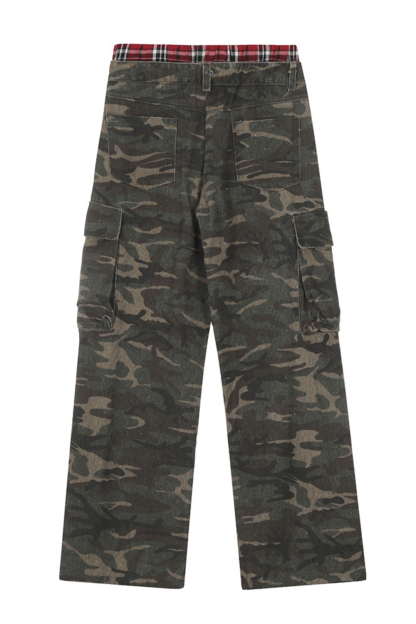 Camouflage Cargo Pants Wide-Leg Jeans Loose Men Pants