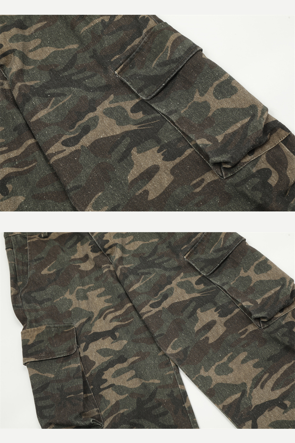 Camouflage Cargo Pants Wide-Leg Jeans Loose Men Pants