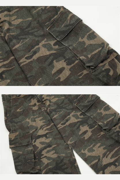 Camouflage Cargo Pants Wide-Leg Jeans Loose Men Pants