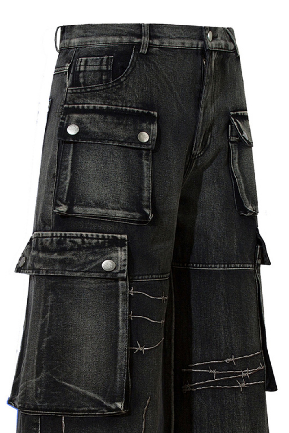 Vintage Cargo Pants Wide-Leg Loose Men Pants 