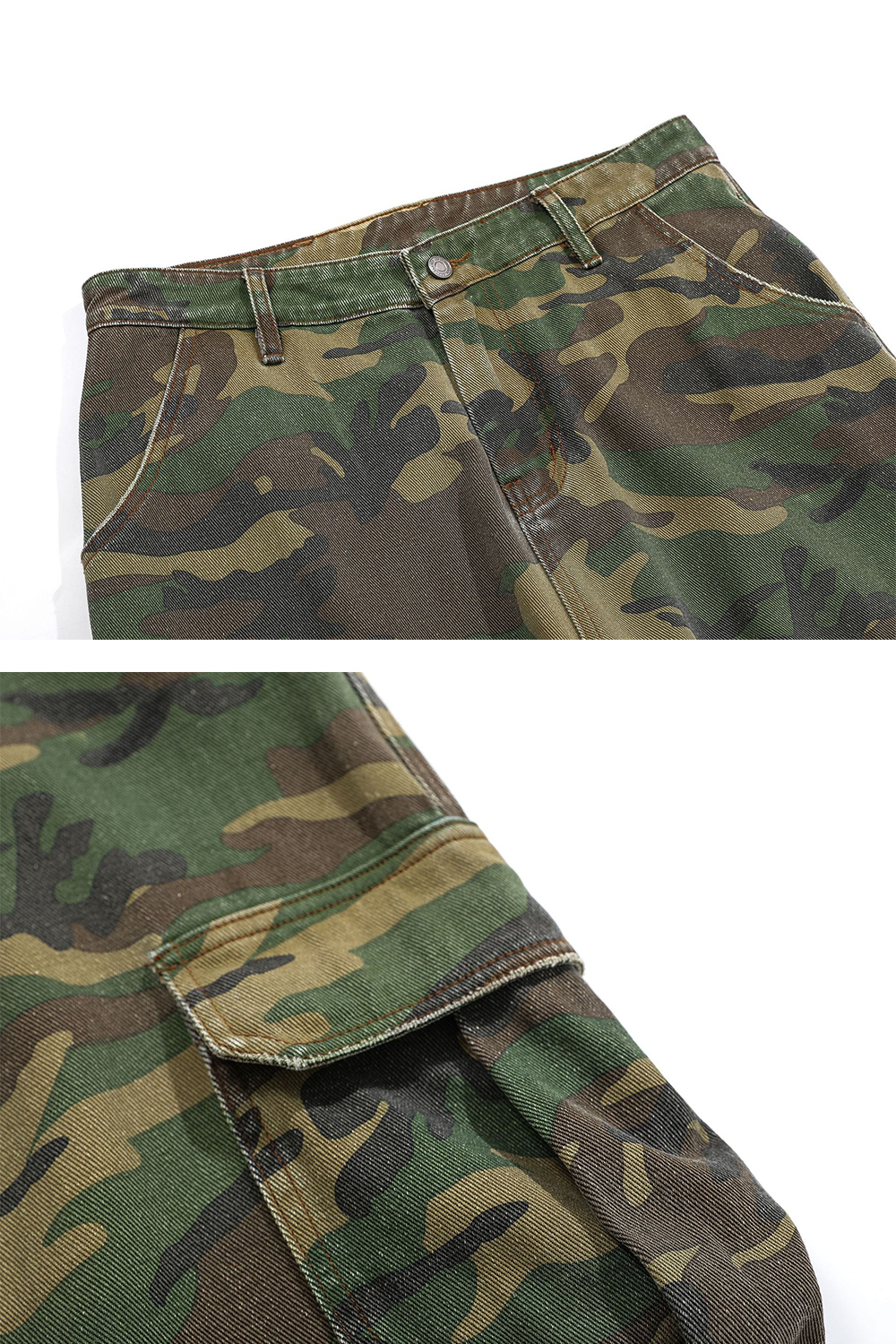 Cargo Pants Washed Jeans Loose Men Pants 