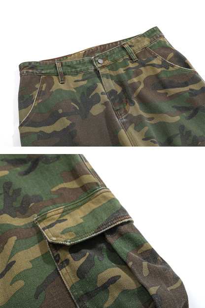 Cargo Pants Washed Jeans Loose Men Pants 