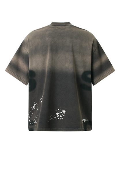 Letter Vacation Vintage Washed Print T-Shirt Tee for Men