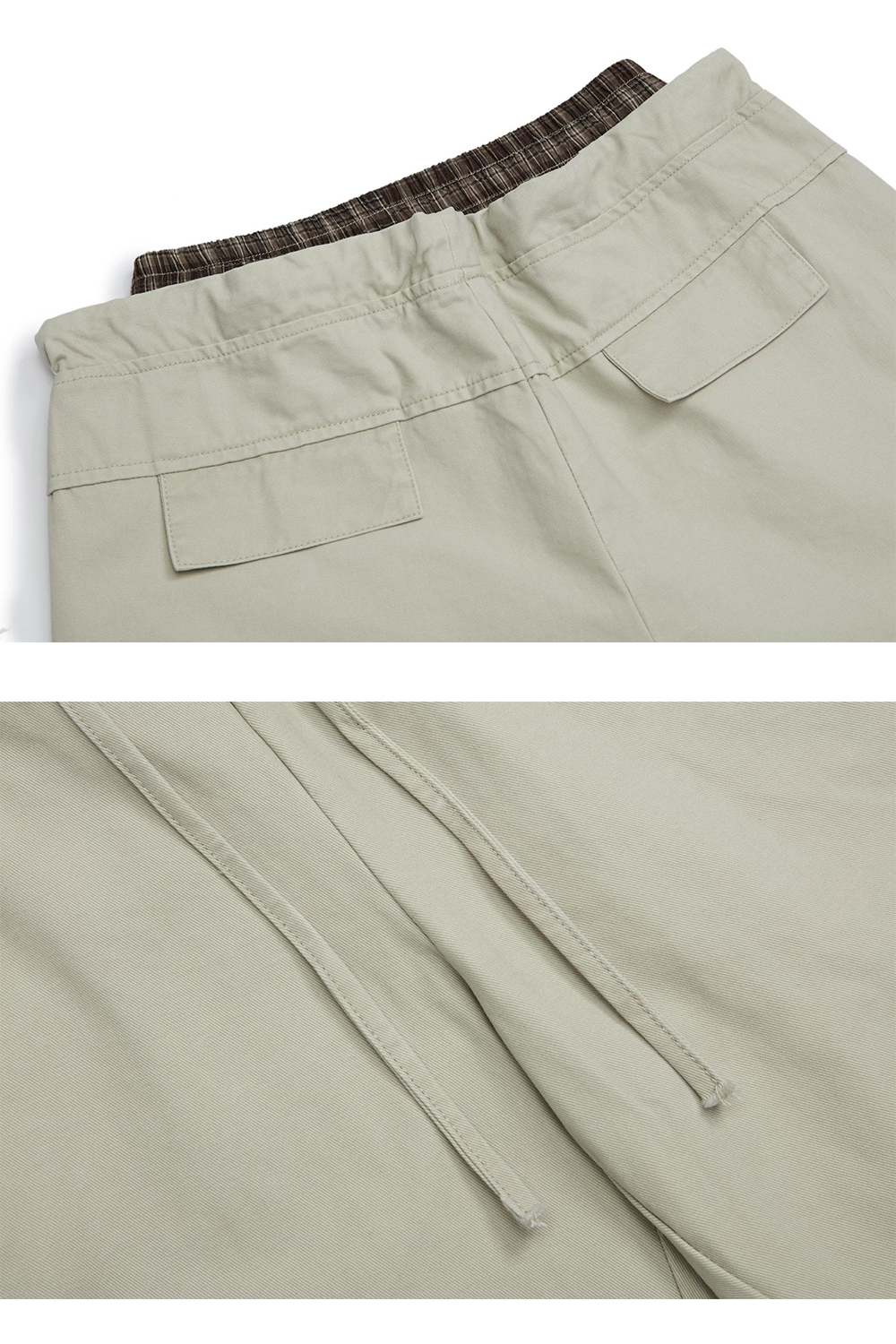 Plaid Colorblock Chinos Wide-Leg Loose Men Pants