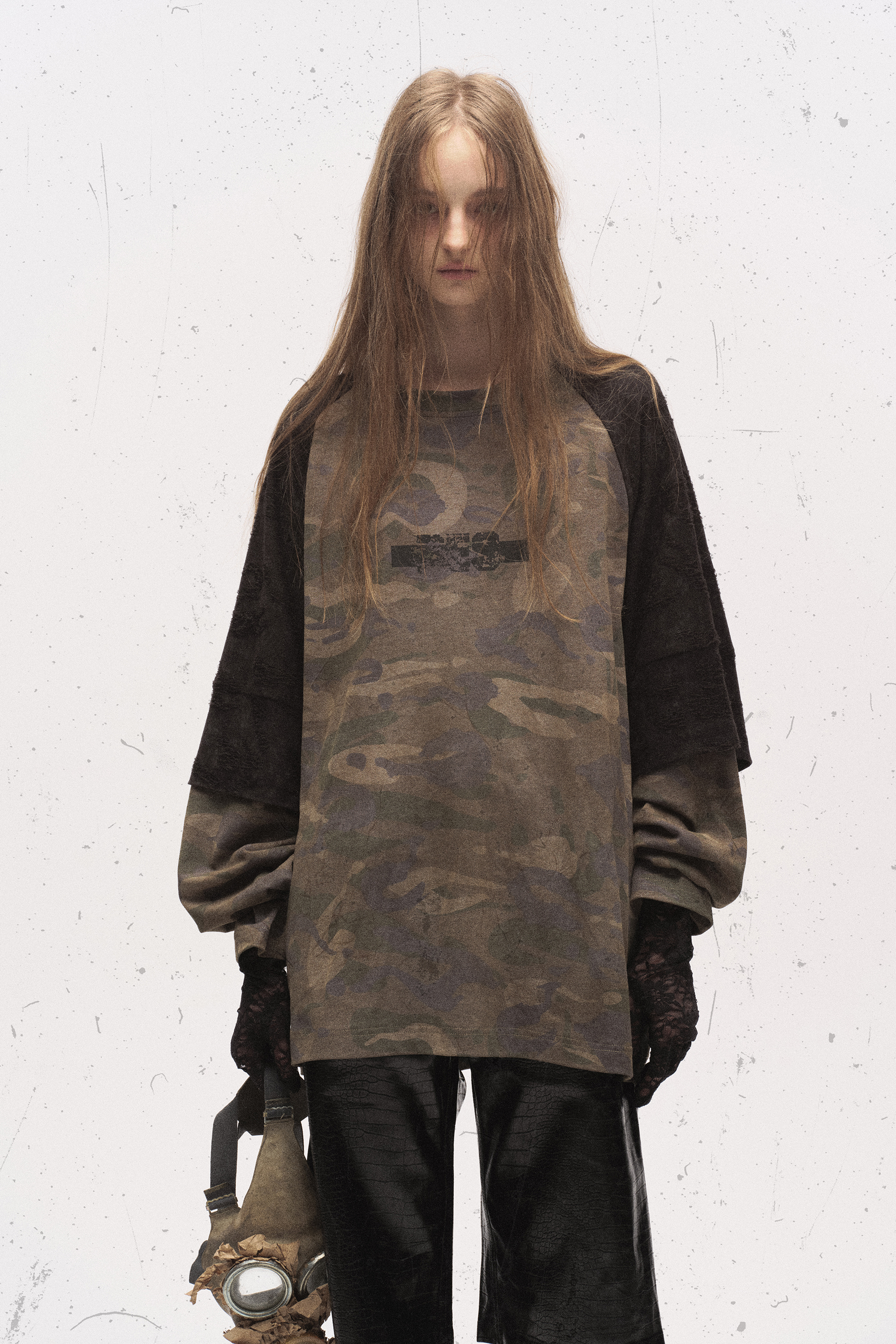 Graffiti Camouflage T-shirts Long Sleeve Tee