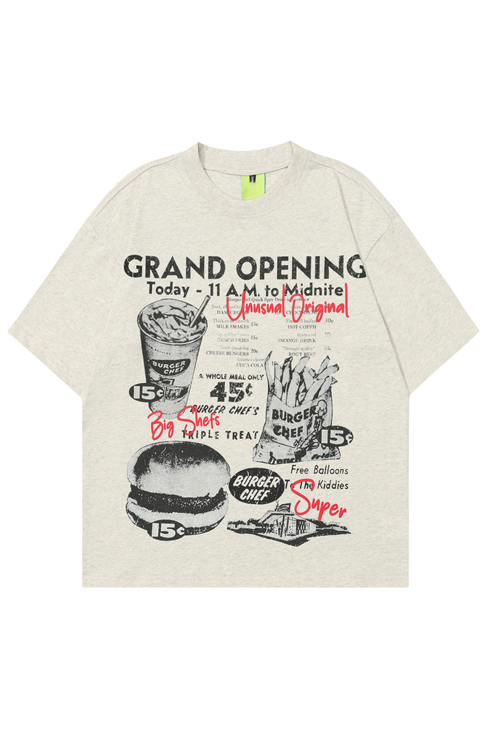 Letter Food Vacation Street Tee For Men