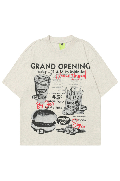 Letter Food Vacation Street Tee For Men
