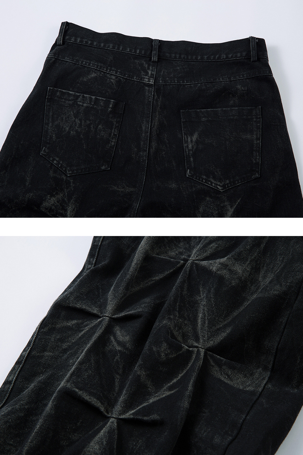 Washed Wide-Leg Jeans Loose Men Pants