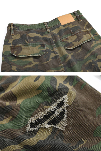 Cargo Pants Washed Jeans Loose Men Pants 