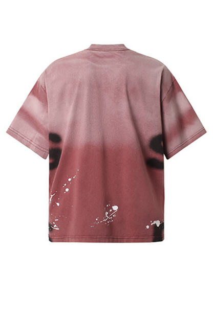 Letter Vacation Vintage Washed Print T-Shirt Tee for Men