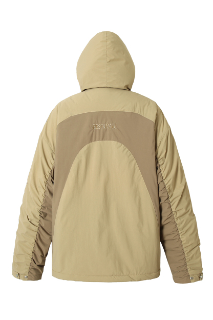 Hoodie Padded Green Camouflage Long Sleeve Coat
