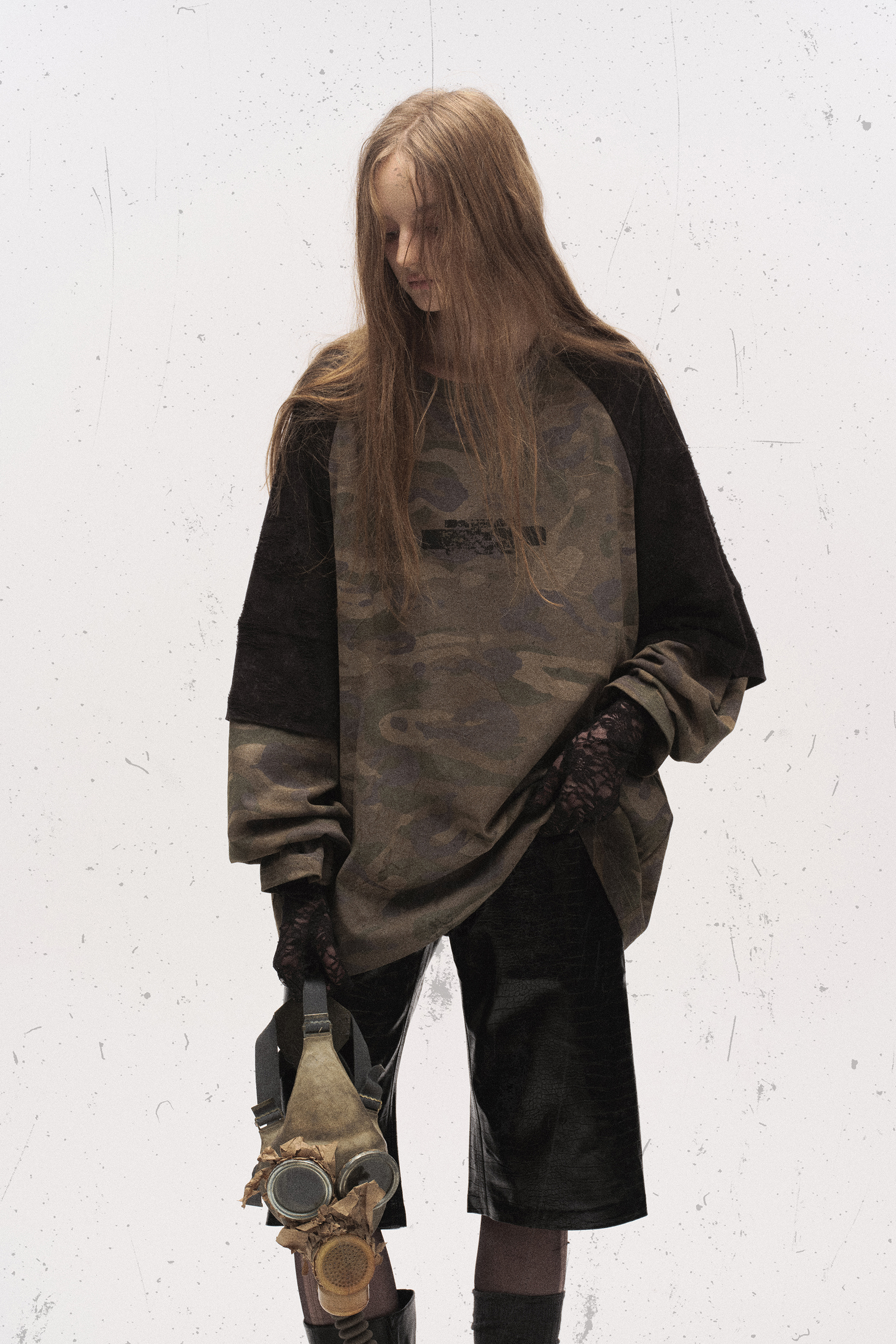 Graffiti Camouflage T-shirts Long Sleeve Tee