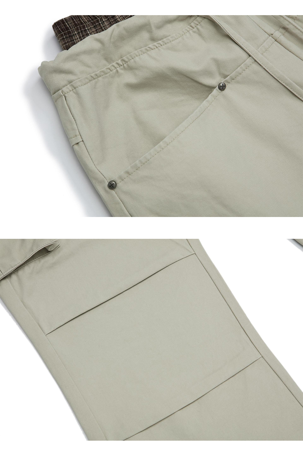 Plaid Colorblock Chinos Wide-Leg Loose Men Pants