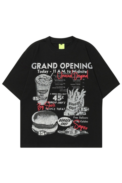 Letter Food Vacation Street Tee For Men