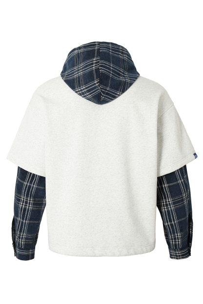 Fleece Hoodie Jacket Plaid Long Sleeve Coat