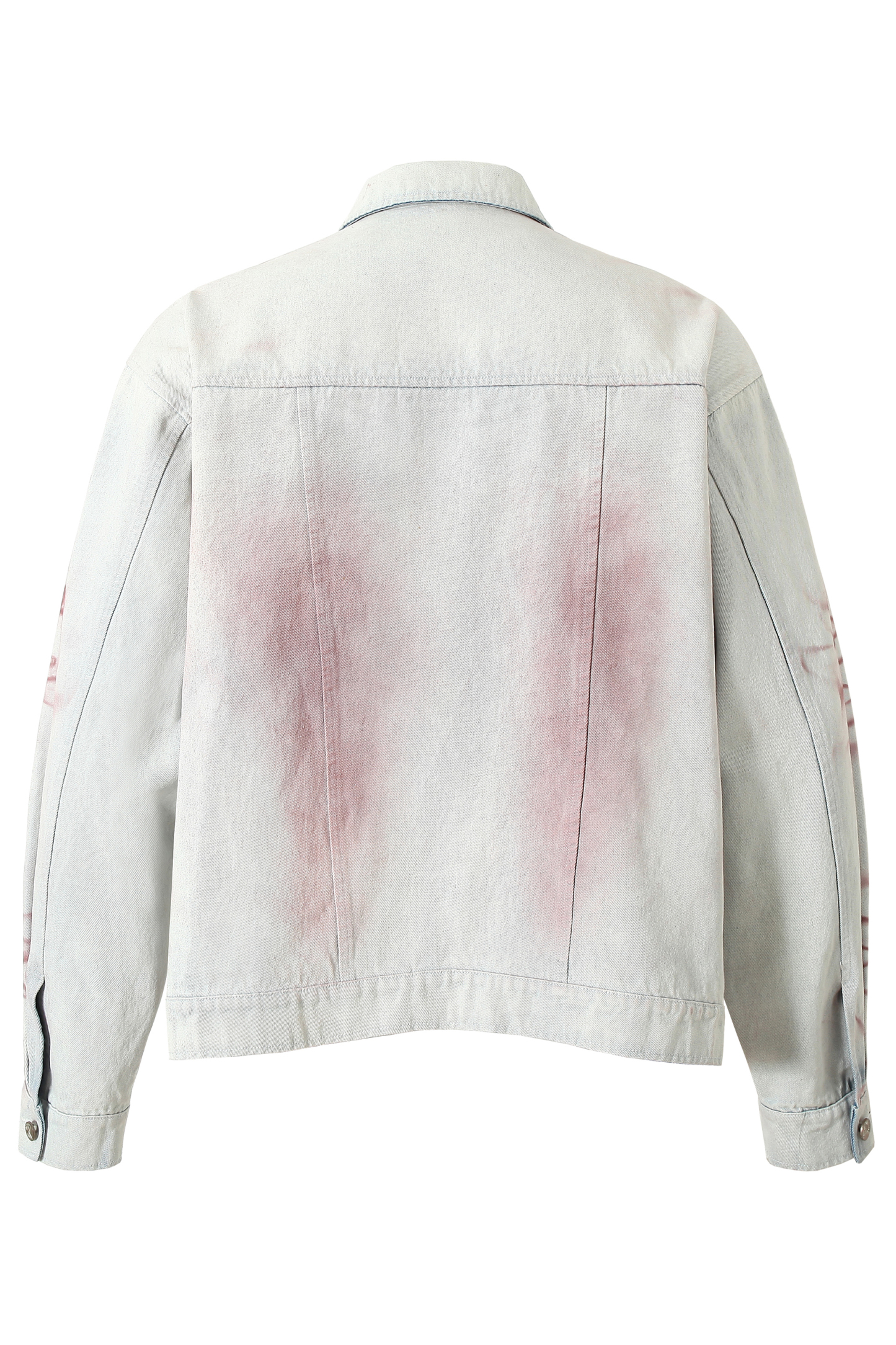 Denim Jacket Blue Paw Print Lapel Long Sleeve 
