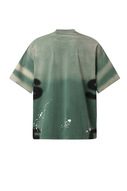 Letter Vacation Vintage Washed Print T-Shirt Tee for Men