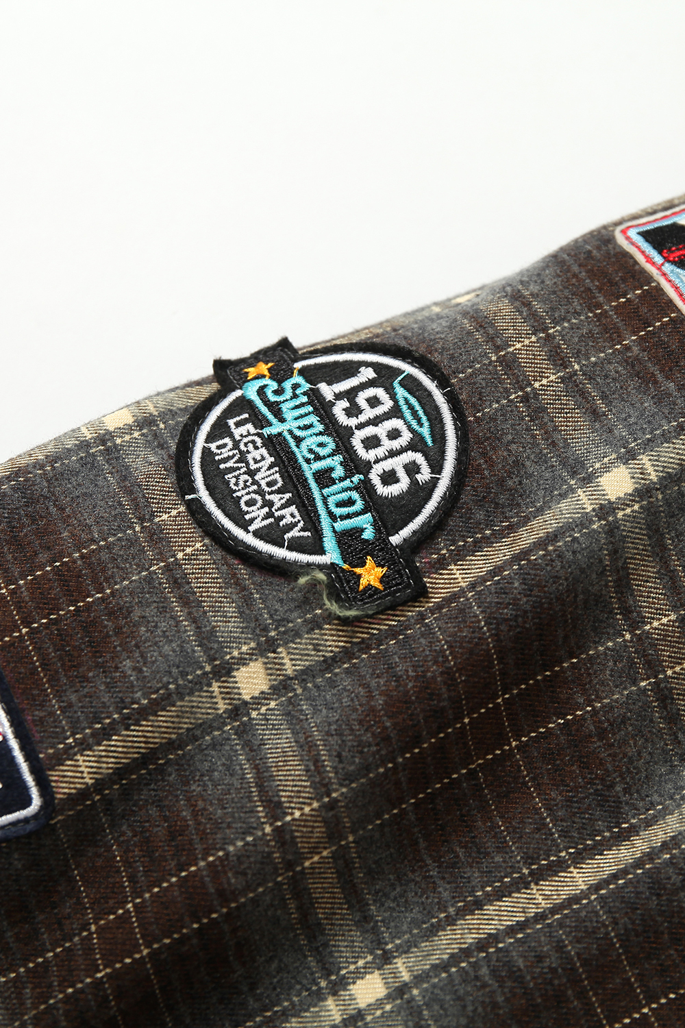 Winter Shirt Jacket Brown Plaid Long Sleeve Coat