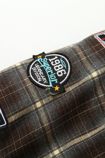 Winter Shirt Jacket Brown Plaid Long Sleeve Coat