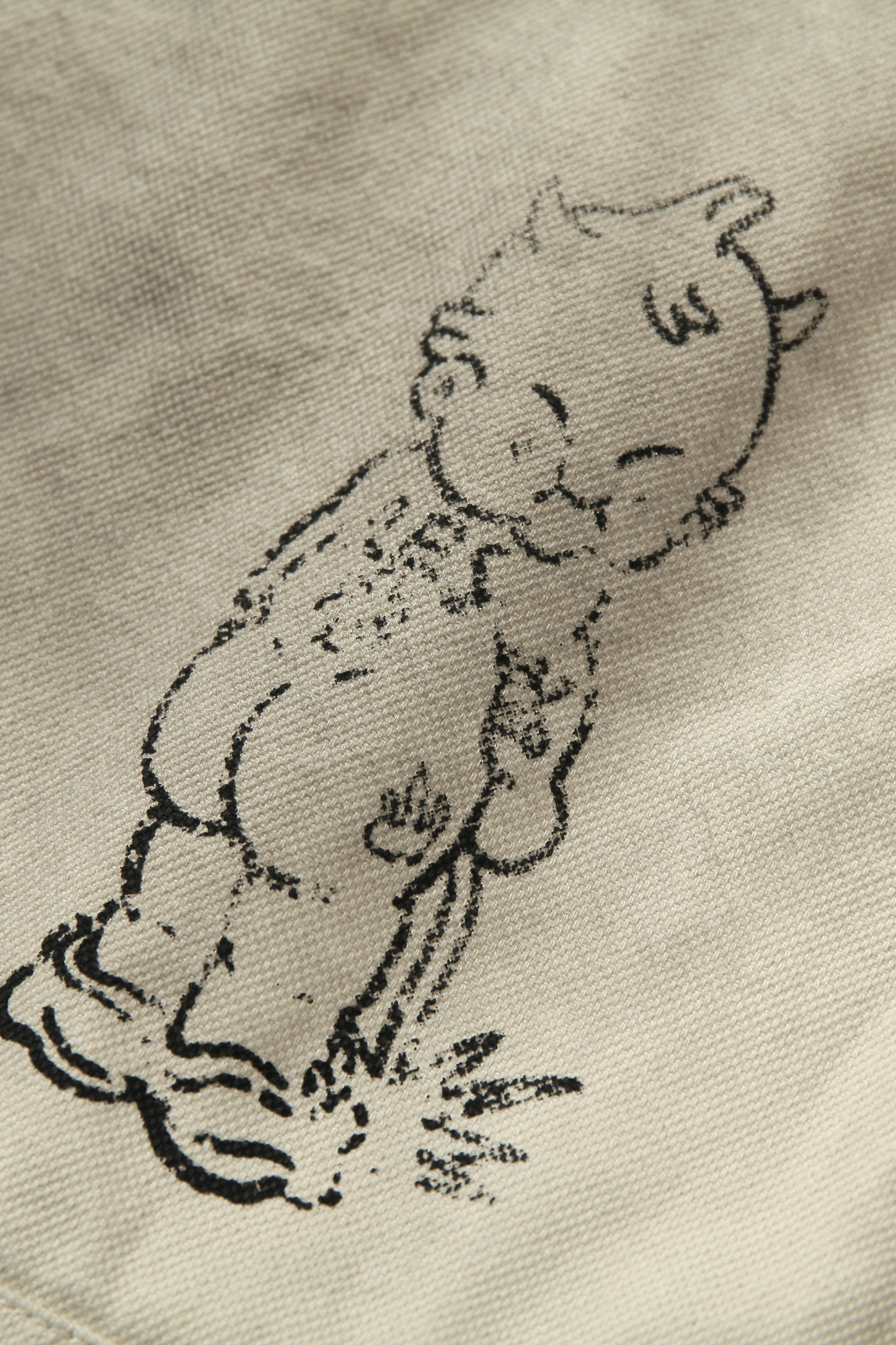 Print Jacket Beige Graffiti Lapel Long Sleeve 